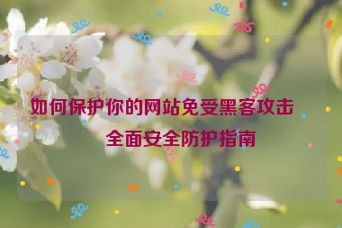 如何保護你的網(wǎng)站免受黑客攻擊？全面安全防護指南