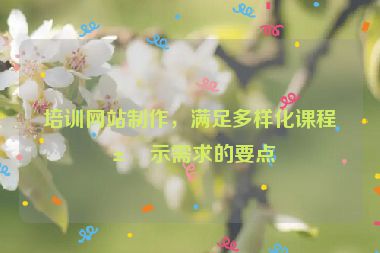 培訓(xùn)網(wǎng)站制作，滿足多樣化課程展示需求的要點(diǎn)