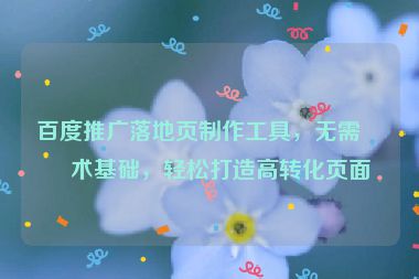 百度推廣落地頁制作工具，無需技術(shù)基礎(chǔ)，輕松打造高轉(zhuǎn)化頁面