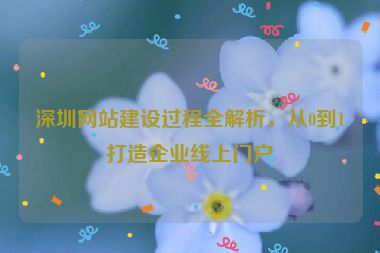 深圳網(wǎng)站建設(shè)過程全解析，從0到1打造企業(yè)線上門戶