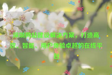 深圳網(wǎng)站建設(shè)解決方案，打造高效、智能、用戶體驗(yàn)卓越的在線平臺(tái)