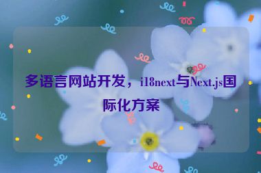 多語言網(wǎng)站開發(fā)，i18next與Next.js國際化方案
