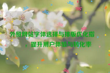 外貿(mào)網(wǎng)站字體選擇與排版優(yōu)化指南，提升用戶體驗(yàn)與轉(zhuǎn)化率