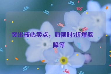突出核心賣點，如限時5折爆款直降等