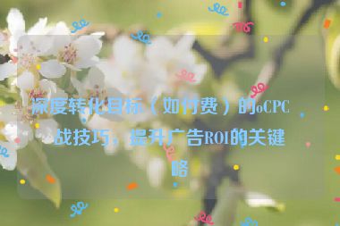 深度轉(zhuǎn)化目標（如付費）的oCPC實戰(zhàn)技巧，提升廣告ROI的關(guān)鍵策略