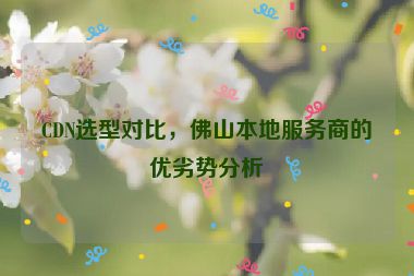 CDN選型對(duì)比，佛山本地服務(wù)商的優(yōu)劣勢(shì)分析