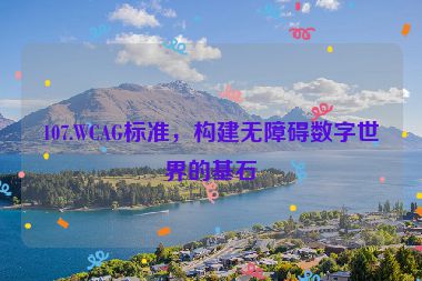 107.WCAG標(biāo)準(zhǔn)，構(gòu)建無障礙數(shù)字世界的基石