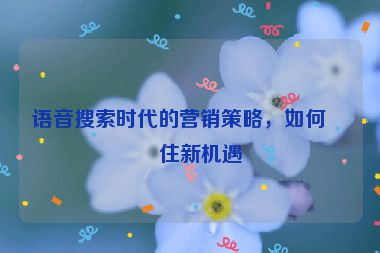 語音搜索時(shí)代的營銷策略，如何抓住新機(jī)遇