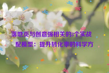 落地頁與創(chuàng)意強相關(guān)的3個實戰(zhàn)匹配模型：提升轉(zhuǎn)化率的科學方法