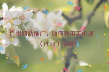 廣州網(wǎng)站推廣，如何利用手機通知（PUSH）引流？