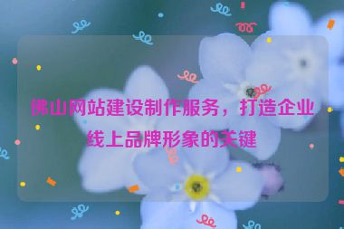 佛山網站建設制作服務，打造企業(yè)線上品牌形象的關鍵
