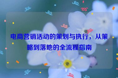 電商營銷活動的策劃與執(zhí)行，從策略到落地的全流程指南