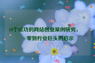 10個成功的網(wǎng)站創(chuàng)業(yè)案例研究，從零到行業(yè)巨頭的啟示