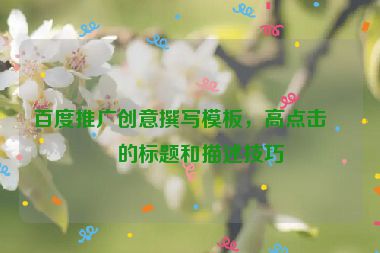 百度推廣創(chuàng)意撰寫模板，高點擊率的標(biāo)題和描述技巧