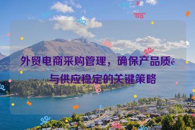 外貿(mào)電商采購管理，確保產(chǎn)品質量與供應穩(wěn)定的關鍵策略