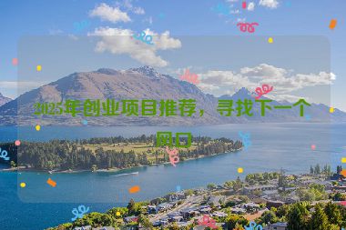 2025年創(chuàng)業(yè)項目推薦，尋找下一個風(fēng)口