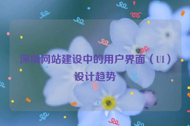 深圳網(wǎng)站建設(shè)中的用戶界面（UI）設(shè)計(jì)趨勢