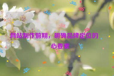 網(wǎng)站制作前期，明確品牌定位的核心要素