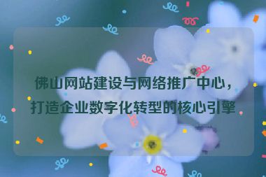 佛山網(wǎng)站建設(shè)與網(wǎng)絡(luò)推廣中心，打造企業(yè)數(shù)字化轉(zhuǎn)型的核心引擎