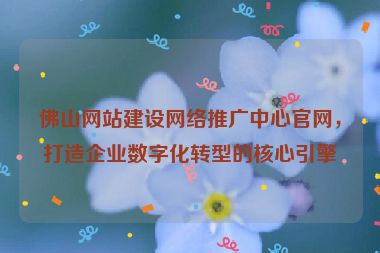 佛山網(wǎng)站建設(shè)網(wǎng)絡(luò)推廣中心官網(wǎng)，打造企業(yè)數(shù)字化轉(zhuǎn)型的核心引擎