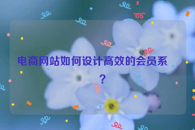 電商網(wǎng)站如何設(shè)計(jì)高效的會(huì)員系統(tǒng)？