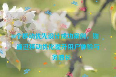 10個移動優(yōu)先設(shè)計成功案例，如何通過移動優(yōu)化提升用戶體驗與業(yè)務(wù)增長