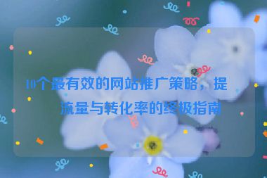 10個最有效的網(wǎng)站推廣策略，提升流量與轉(zhuǎn)化率的終極指南