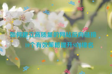 如何建立高質量的網站反向鏈接？10個有效策略提升SEO排名