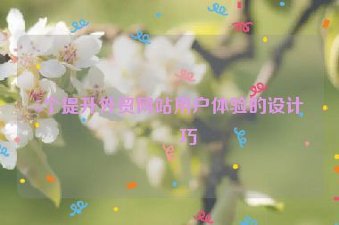 5個(gè)提升外貿(mào)網(wǎng)站用戶體驗(yàn)的設(shè)計(jì)技巧