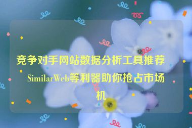 競爭對手網(wǎng)站數(shù)據(jù)分析工具推薦，SimilarWeb等利器助你搶占市場先機
