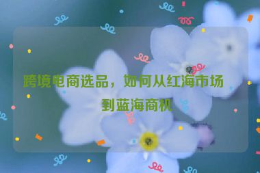 跨境電商選品，如何從紅海市場找到藍(lán)海商機(jī)