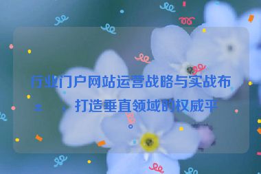 行業(yè)門戶網(wǎng)站運(yùn)營戰(zhàn)略與實(shí)戰(zhàn)布局，打造垂直領(lǐng)域的權(quán)威平臺(tái)