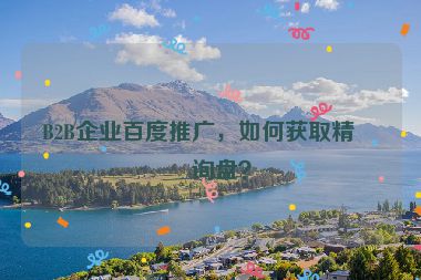 B2B企業(yè)百度推廣，如何獲取精準(zhǔn)詢盤？