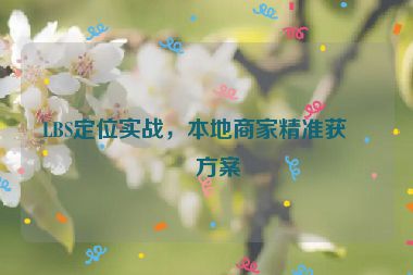 LBS定位實戰(zhàn)，本地商家精準獲客方案