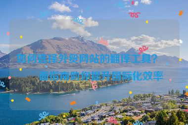 如何選擇外貿(mào)網(wǎng)站的翻譯工具？全面指南助你提升國際化效率
