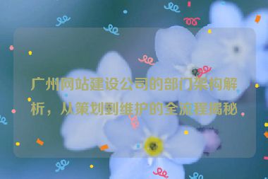 廣州網(wǎng)站建設(shè)公司的部門架構(gòu)解析，從策劃到維護(hù)的全流程揭秘