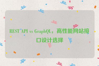 REST API vs GraphQL，高性能網(wǎng)站接口設(shè)計(jì)選擇