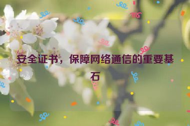 安全證書，保障網(wǎng)絡(luò)通信的重要基石