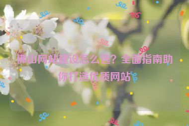 佛山網(wǎng)站建設(shè)怎么選？全面指南助你打造優(yōu)質(zhì)網(wǎng)站