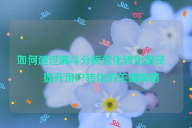 如何通過(guò)漏斗分析優(yōu)化轉(zhuǎn)化路徑，提升用戶轉(zhuǎn)化的關(guān)鍵策略