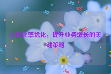 76.轉(zhuǎn)化率優(yōu)化，提升業(yè)務(wù)增長(zhǎng)的關(guān)鍵策略