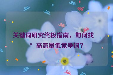 關(guān)鍵詞研究終極指南，如何找到高流量低競爭詞？
