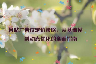 網(wǎng)站廣告位定價(jià)策略，從基礎(chǔ)模型到動(dòng)態(tài)優(yōu)化的全面指南