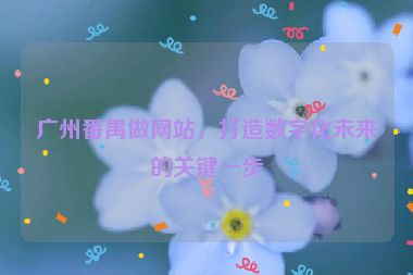 廣州番禺做網(wǎng)站，打造數(shù)字化未來的關鍵一步