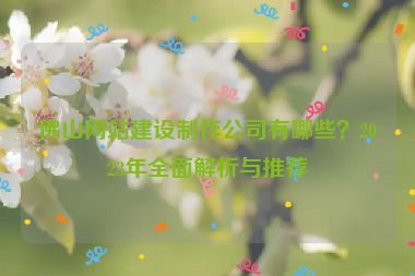 佛山網(wǎng)站建設(shè)制作公司有哪些？2023年全面解析與推薦