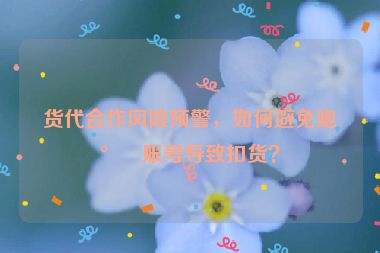 貨代合作風(fēng)險(xiǎn)預(yù)警，如何避免跑水賬號(hào)導(dǎo)致扣貨？