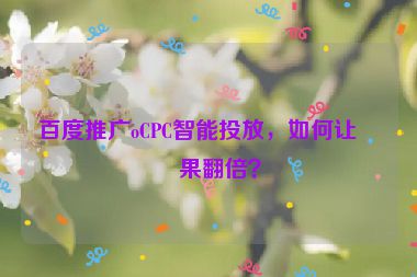 百度推廣oCPC智能投放，如何讓效果翻倍？