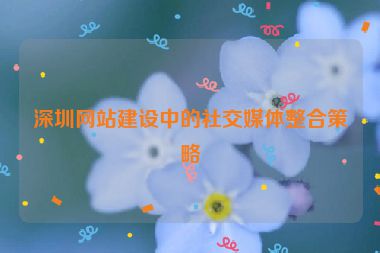 深圳網(wǎng)站建設(shè)中的社交媒體整合策略