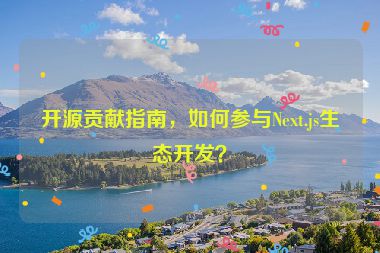 開源貢獻指南，如何參與Next.js生態(tài)開發(fā)？