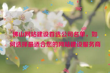 佛山網(wǎng)站建設首選公司名單，如何選擇最適合您的網(wǎng)站建設服務商